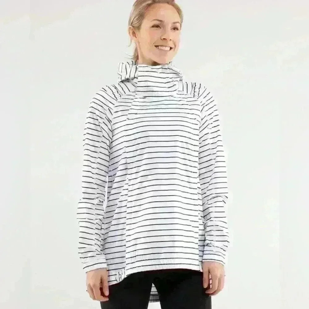 lululemon athletica White and Black Striped Utility Jacket